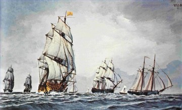 Continental Fleet At Sea battleships Oil Paintings